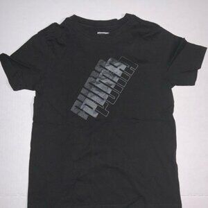 Puma Small (8) Black Big Boy Power‎ Pack Shimmer Logo Graphic T-Shirt (K)
